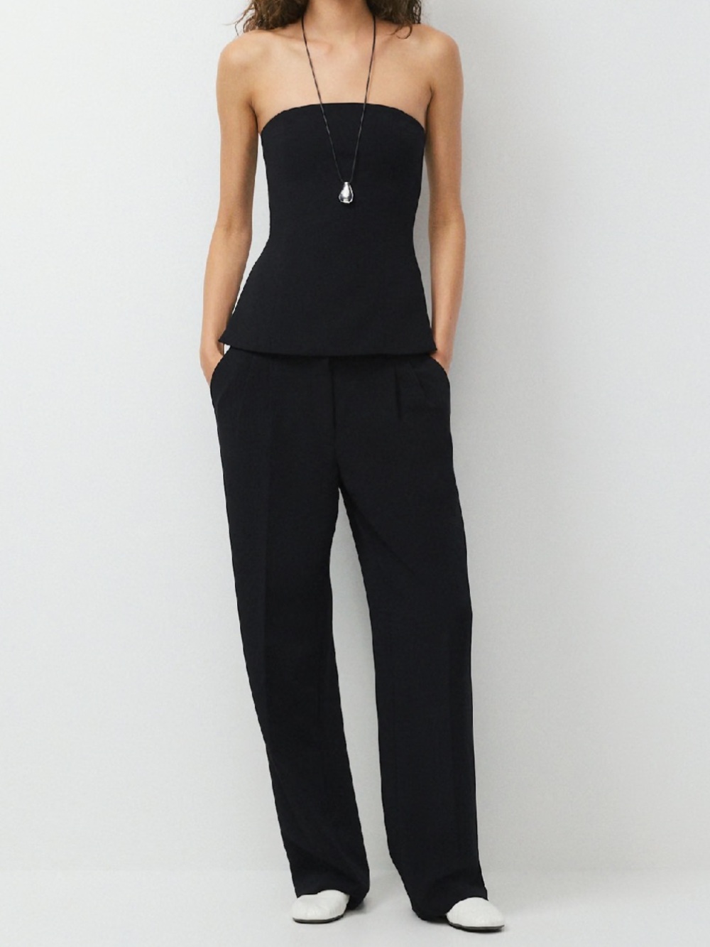 Aritzia Posh Tube Top Crepette Japanese Crepe Strapless Black Size 10